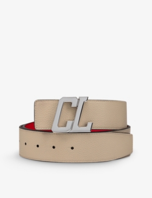 CHRISTIAN LOUBOUTIN: Happy Rui logo-buckle leather belt