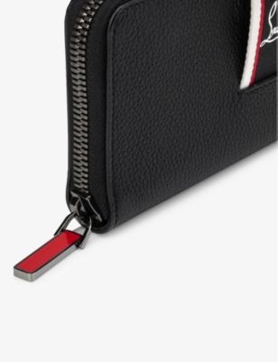 Shop Christian Louboutin F.a.v. Branded-tab Grained-leather Wallet In Black