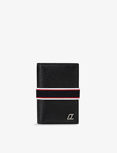 CHRISTIAN LOUBOUTIN: F.A.V. brand-band grained-leather card holder