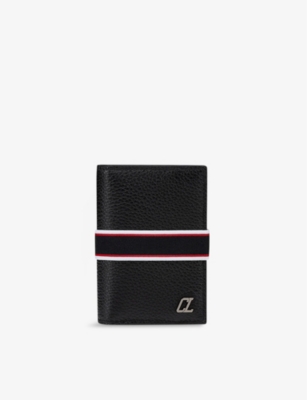 Christian Louboutin Black F.a.v. Brand-band Grained-leather Card Holder
