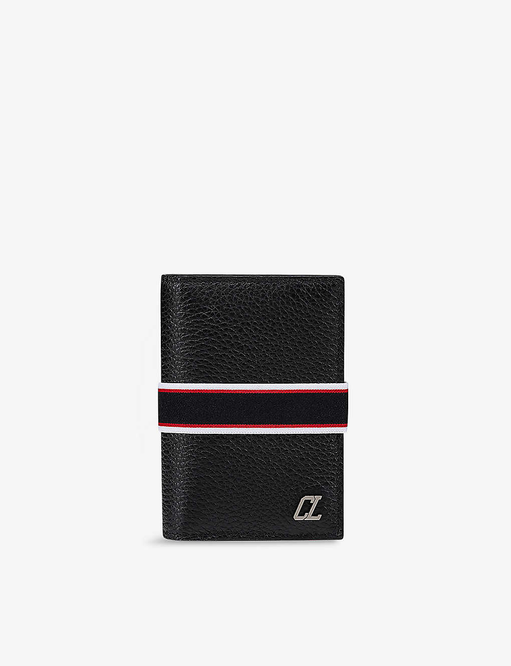 Christian Louboutin Black F.a.v. Brand-band Grained-leather Card Holder