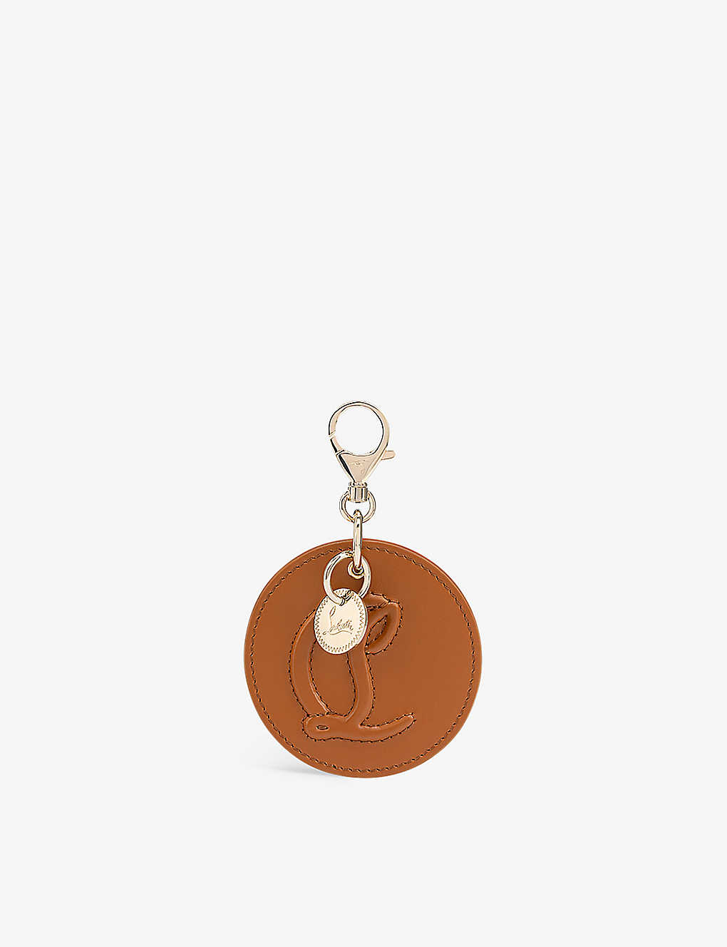 Shop Christian Louboutin Womens Cuoio Logo-embossed Leather Bag Charm 1 Size