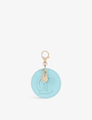 CHRISTIAN LOUBOUTIN CHRISTIAN LOUBOUTIN WOMENS MINERAL LOGO-EMBOSSED LEATHER BAG CHARM 1 SIZE
