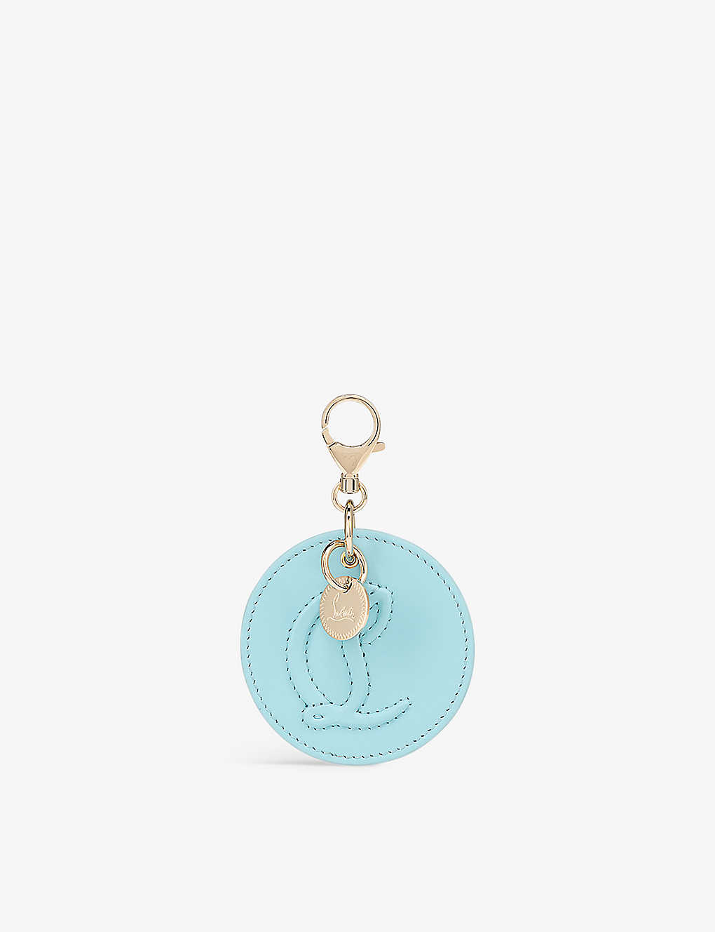 Shop Christian Louboutin Womens Mineral Logo-embossed Leather Bag Charm 1 Size
