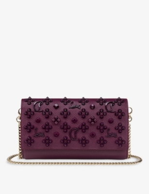 CHRISTIAN LOUBOUTIN: Paloma leather wallet-on-chain