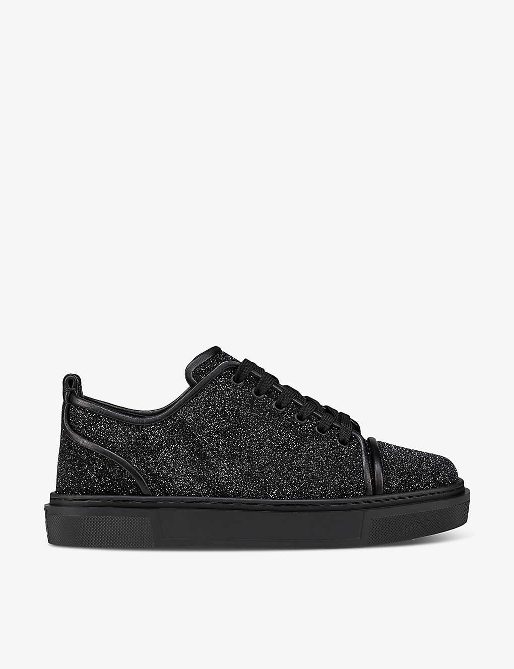 Christian Louboutin Mens Black Adolon Junior Panelled Leather Low-top Trainers