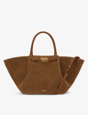 Demellier The Midi New York Leather Tote Bag In Tan/tan