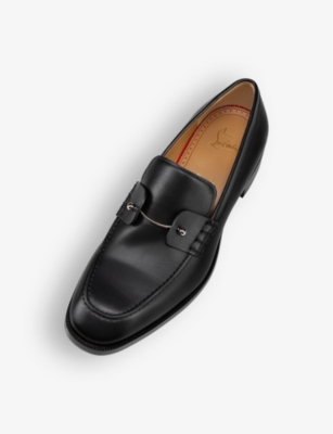 Christian Louboutin Round Toe Loafers Featuring Buckle Detail In Black