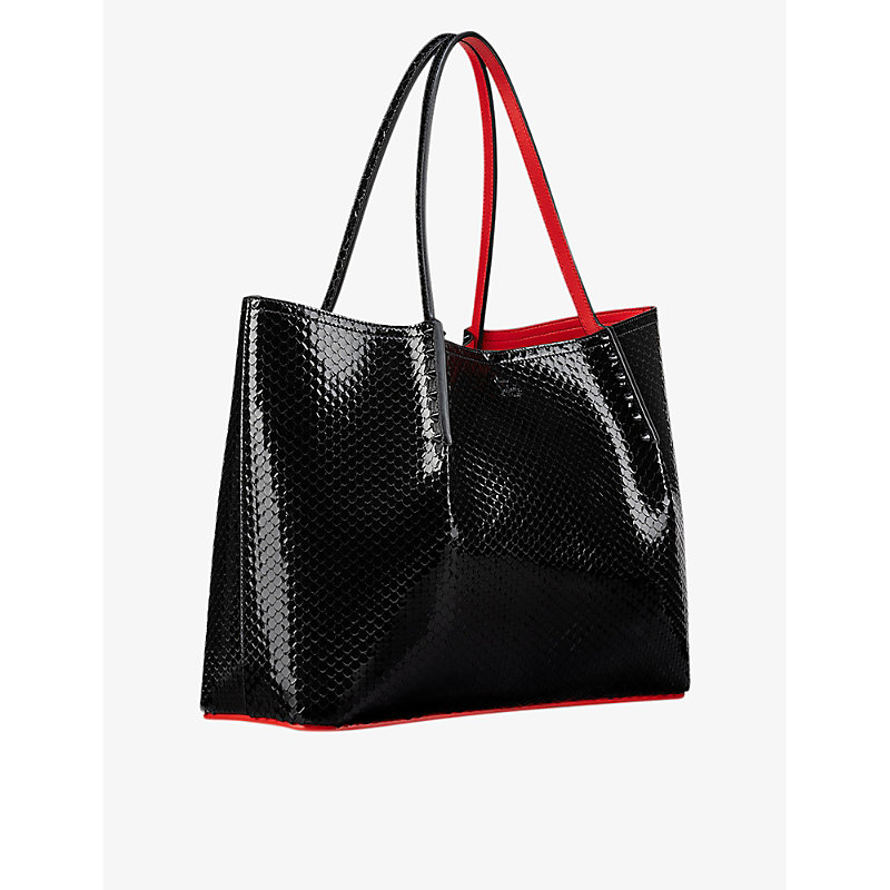 Shop Christian Louboutin Cabarock Leather Tote Bag In Black