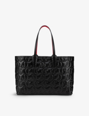 CHRISTIAN LOUBOUTIN: Cabata logo-embossed small leather tote bag