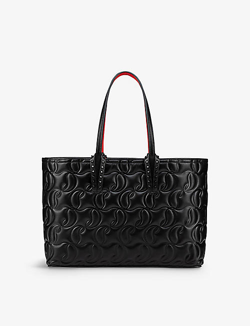 CHRISTIAN LOUBOUTIN: Cabata logo-embossed small leather tote bag