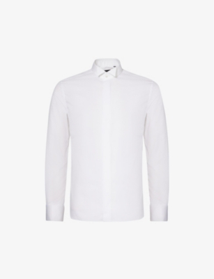 CORNELIANI: Wing-collar regular-fit cotton shirt