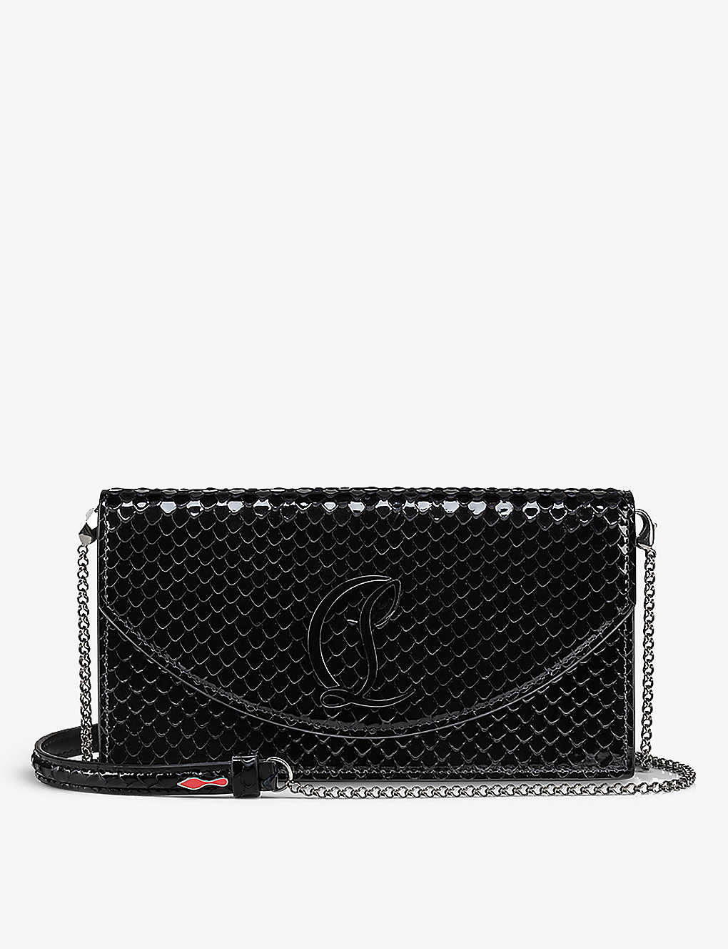 Christian Louboutin Womens Black Loubi54 Leather Clutch Bag 1 Size