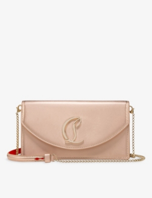 Christian Louboutin Loubi54 Leather Clutch In Leche