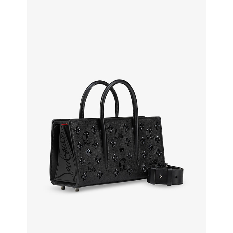 Shop Christian Louboutin Black Paloma Leather Top-handle Bag