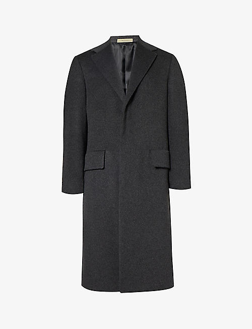 CORNELIANI: Single-breasted notched-lapel regular-fit cashmere coat
