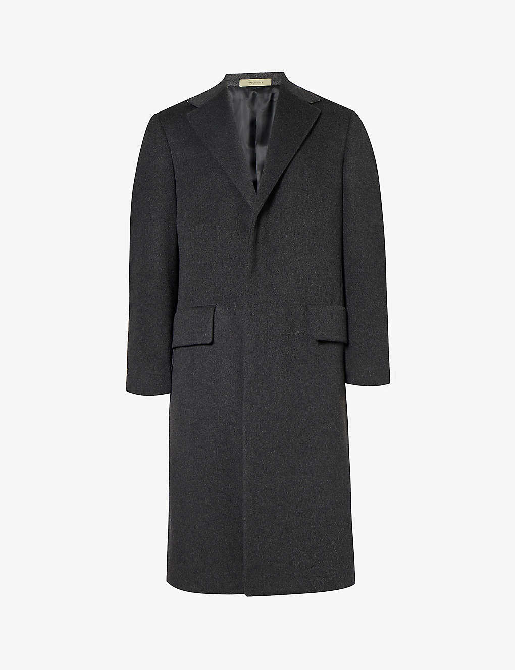 Corneliani Mens Grey Single-breasted Notched-lapel Regular-fit Cashmere Coat