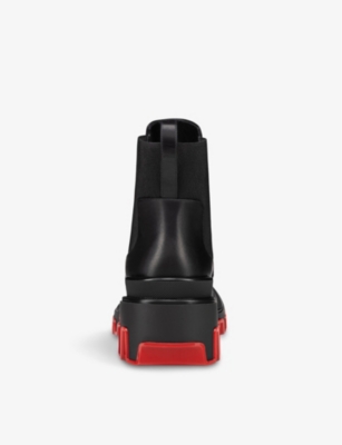 Christian Louboutin Marchacroche Black Leather Ankle Boots In Black