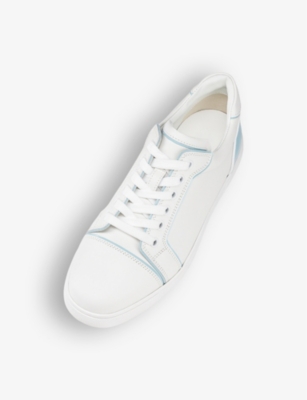 Shop Christian Louboutin Women's Mineral Fun Vieira Brand-embellished Leather Low-top Trainers