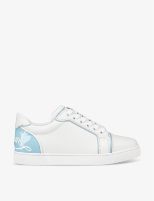 CHRISTIAN LOUBOUTIN: Fun Vieira brand-embellished leather low-top trainers