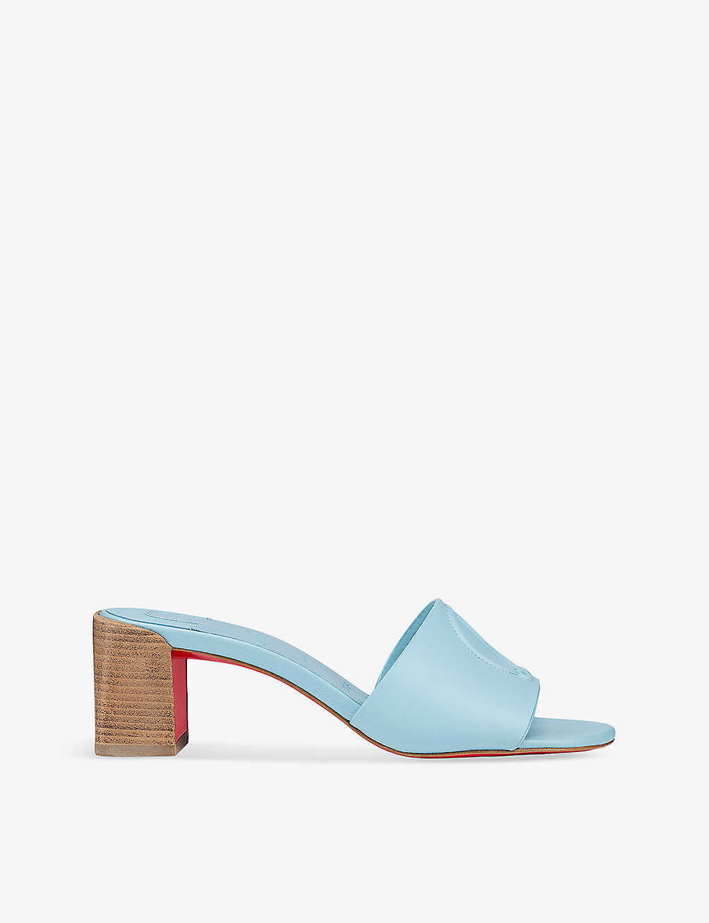Shop Christian Louboutin So Cl 55 Leather Heeled Mules In Mineral