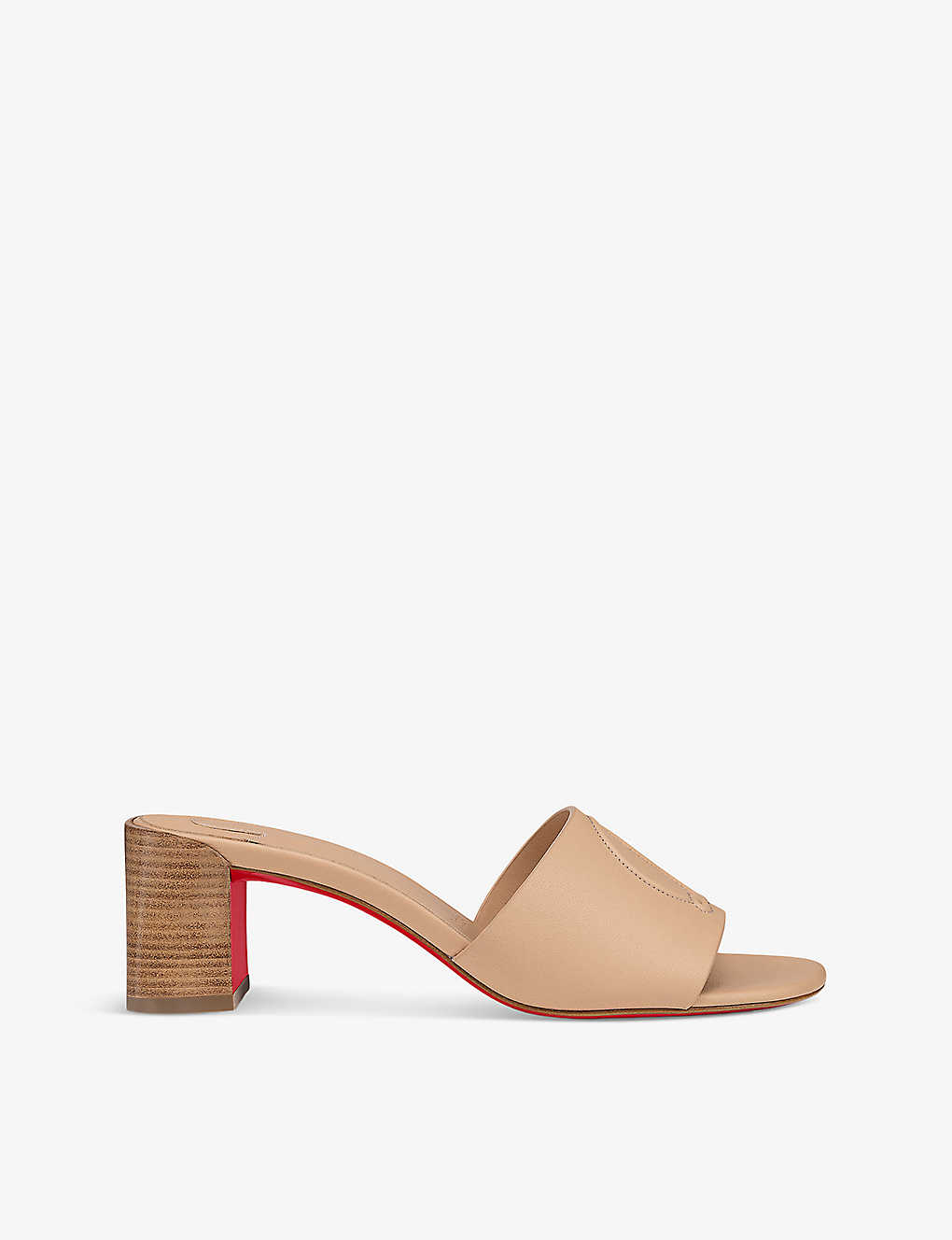Shop Christian Louboutin Women's Leche Scuro So Cl 55 Leather Heeled Mules