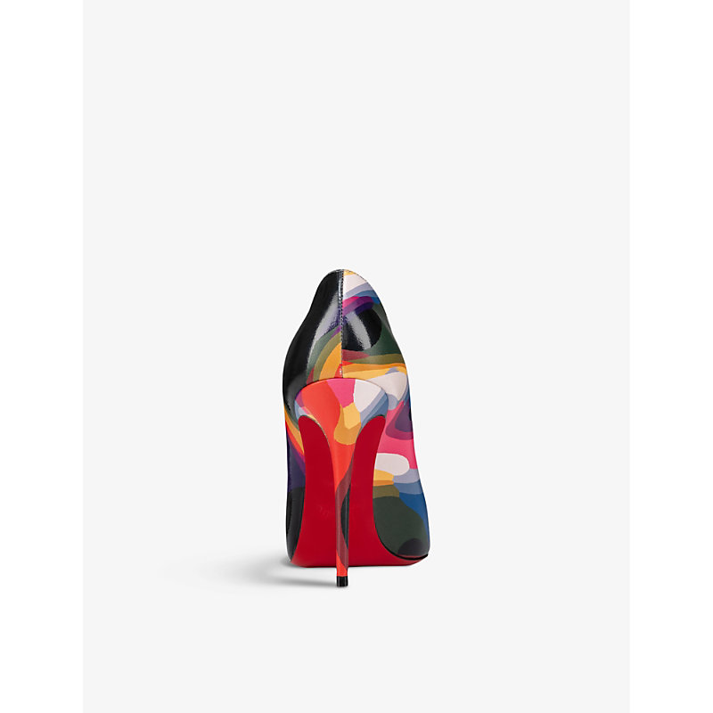 Shop Christian Louboutin Women's Multi Hot Chick 100 Patterned Leather Courts In Multi-coloured