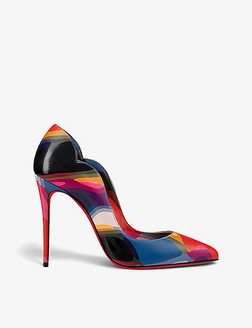 CHRISTIAN LOUBOUTIN: Hot chick 100 patterned leather courts