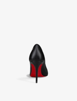 Shop Christian Louboutin Women's Black Sporty Kate 85 Leather Heeled Courts