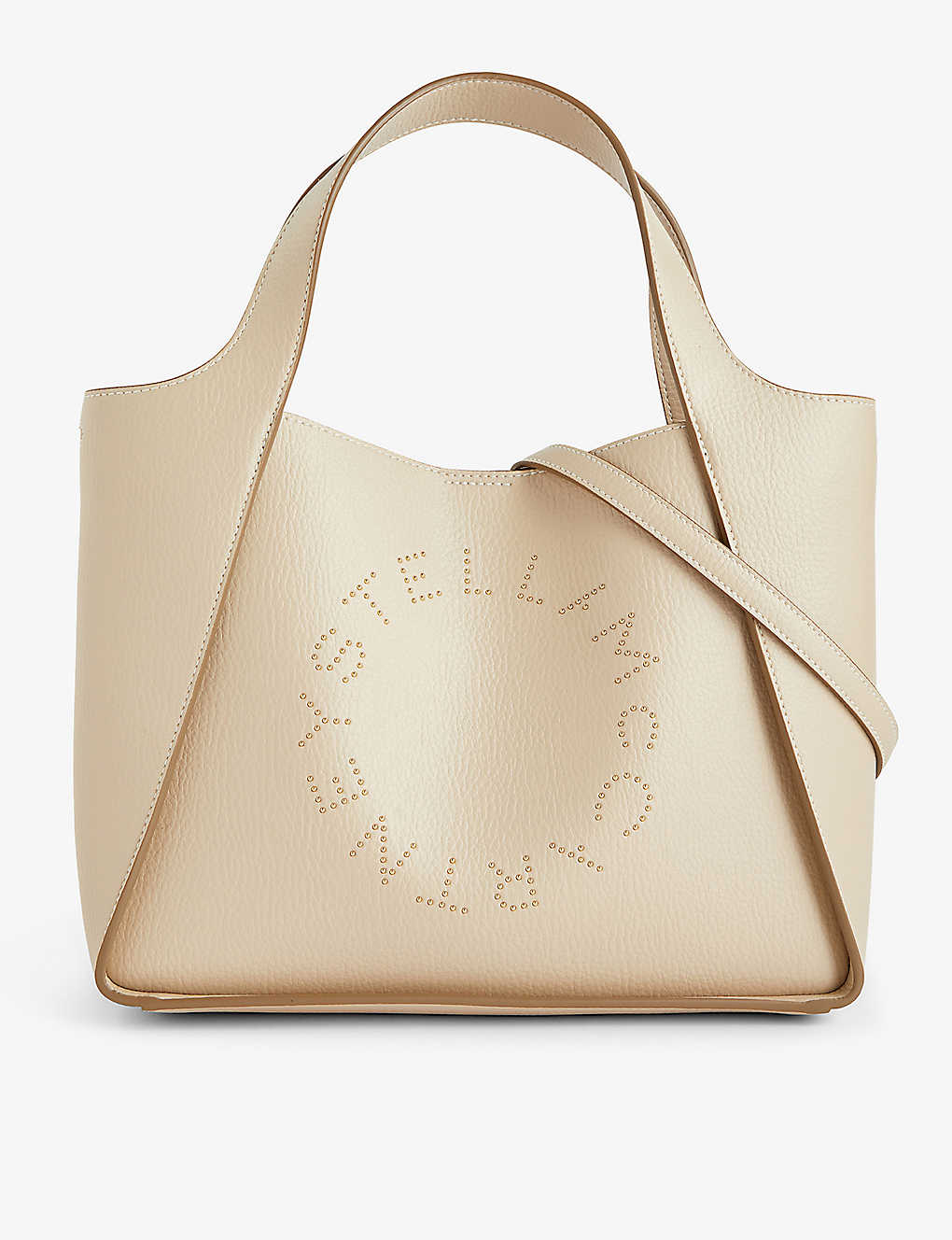 Stella Mccartney Stud Vegan-leather Tote Bag In Cream