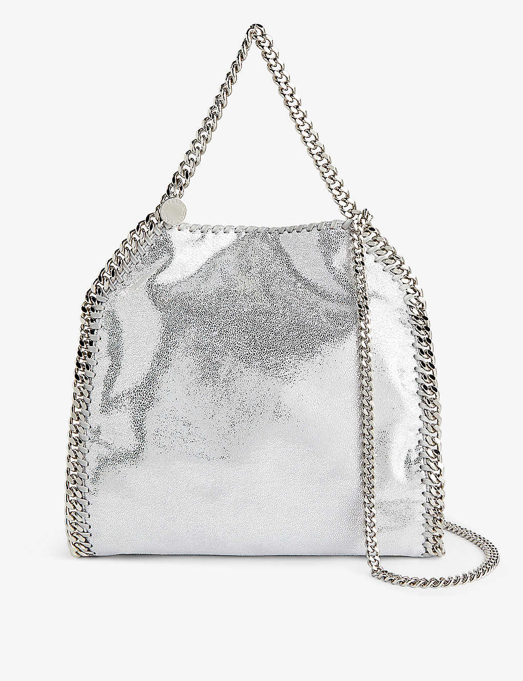 Stella Mccartney Womens Silver Falabella Mini Vegan-leather Tote Bag