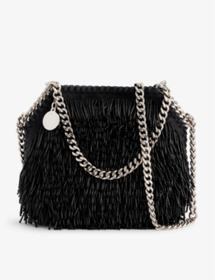 STELLA MCCARTNEY: Falabella mini bead-embellished satin cross-body bag