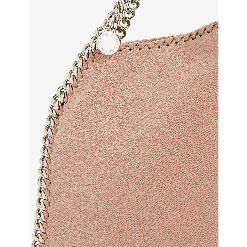 Shop Stella Mccartney Falabella Mini Woven Cross-body Bag In Pink
