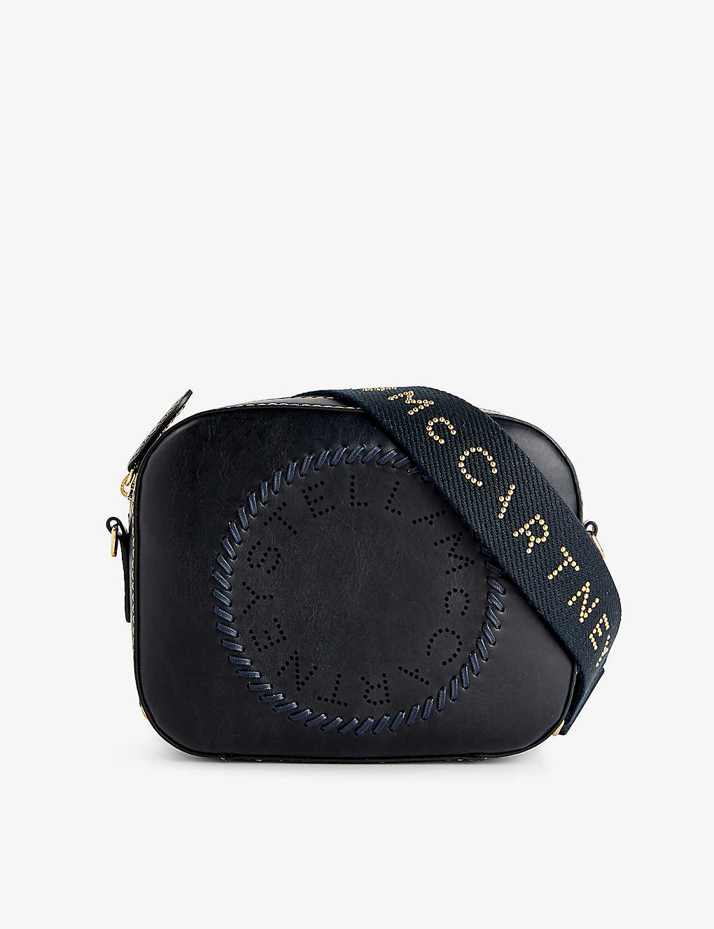 Stella Mccartney Circle Faux-leather Cross-body Bag In Ink