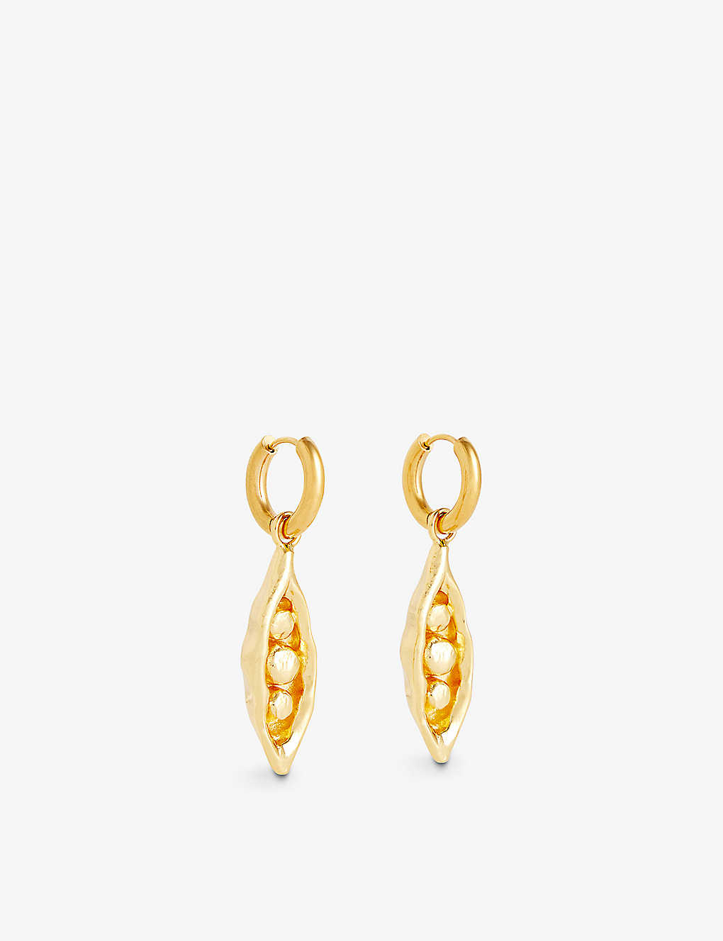 Sandralexandra Womens Gold Pea In Pod 18ct Yellow-gold Plated Brass Earrings
