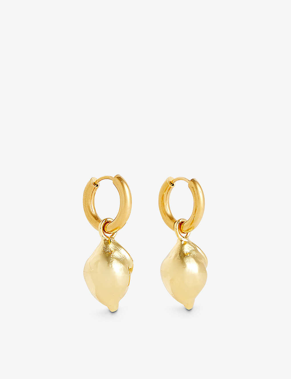 Sandralexandra Womens Gold Lemon 18ct Yellow-gold Plated Brass Drop Earrings