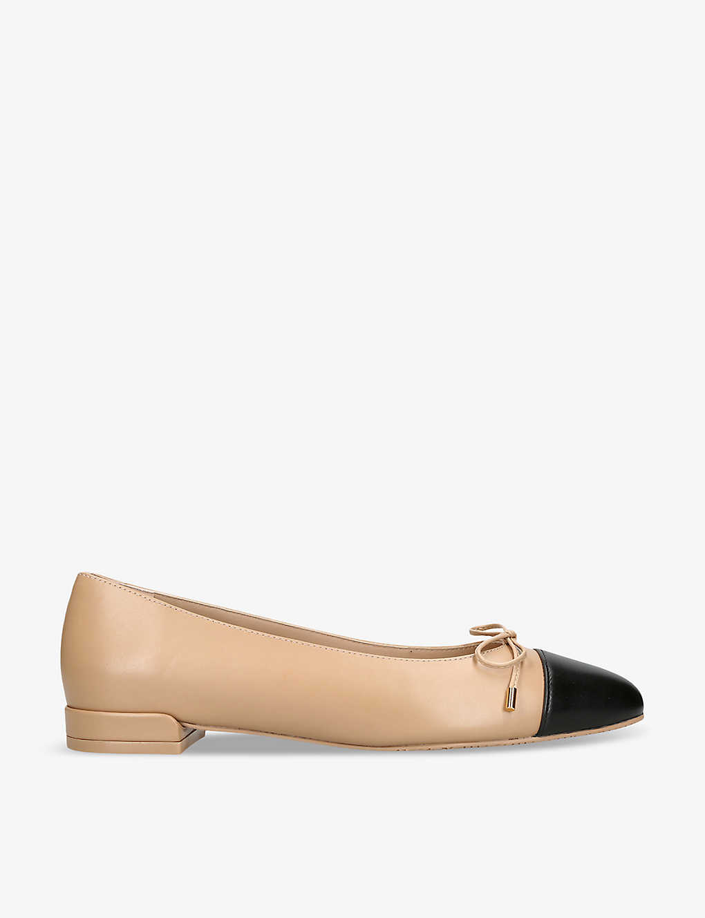 Stuart Weitzman Sleek Bow-embroidered Leather Ballet Flats In Blk/other