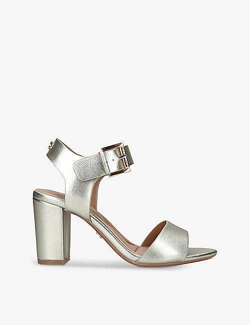 CARVELA: Sadie 2 metallic faux-leather heeled sandals