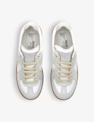 Shop Maison Margiela Replica Leather Low-top Trainers In White