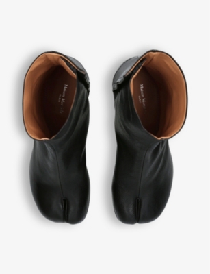 Maison Margiela 60mm Tabi Leather Ankle Boots In Black