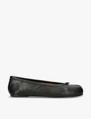 MAISON MARGIELA MAISON MARGIELA WOMEN'S BLACK TABI SPLIT-TOE LEATHER BALLET FLATS