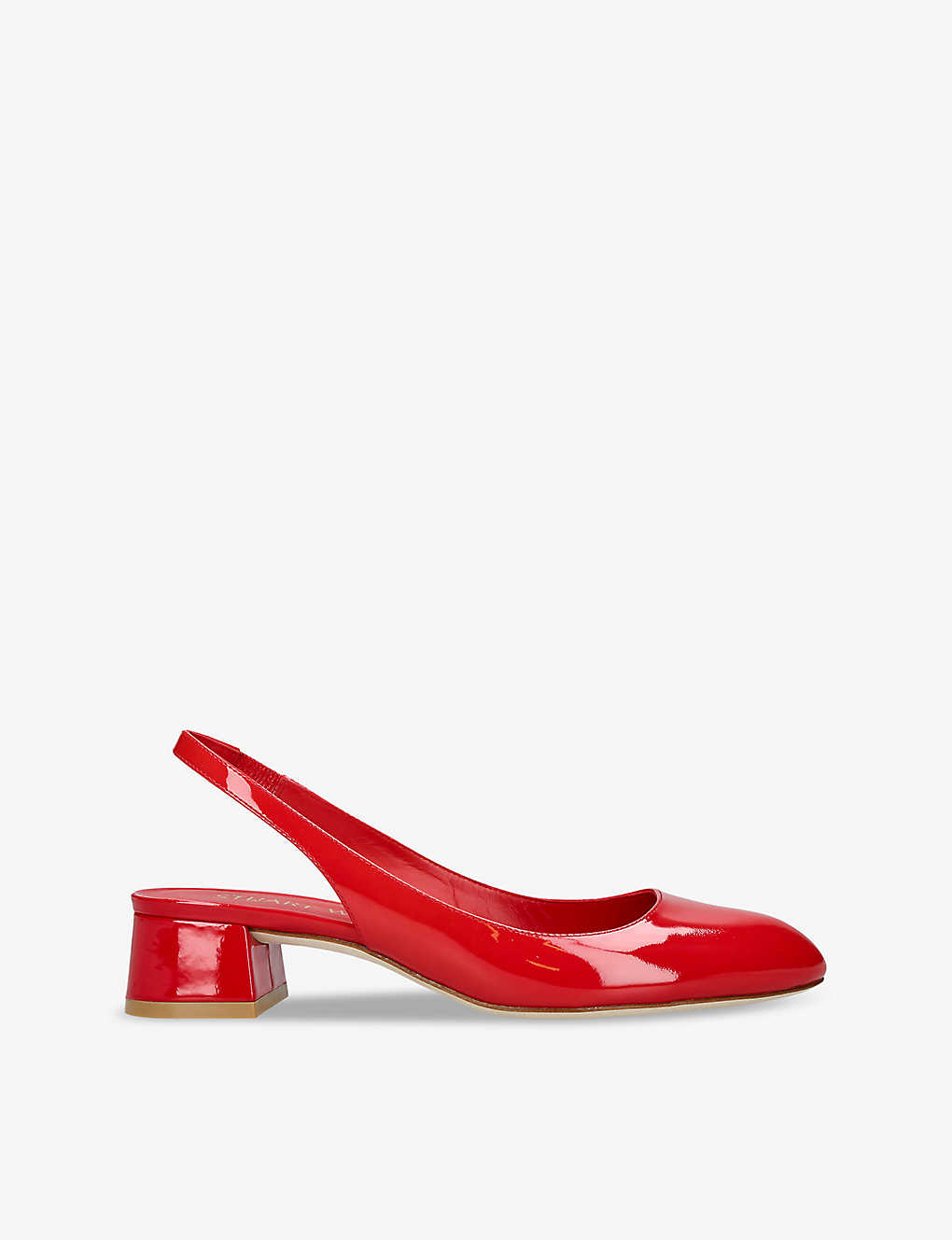 Shop Stuart Weitzman Women's Red Vivienne 35 Patent-leather Slingback Heels