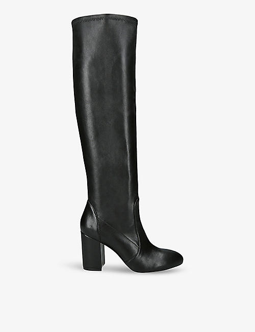 STUART WEITZMAN: Yuliana Slouch leather heeled knee-high boots