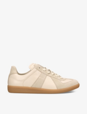 MAISON MARGIELA: Replica panelled leather low-top trainers