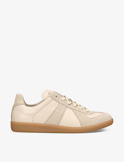 MAISON MARGIELA: Replica panelled leather low-top trainers
