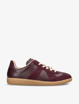 Maison Margiela Leather Replica Sneakers In Wine