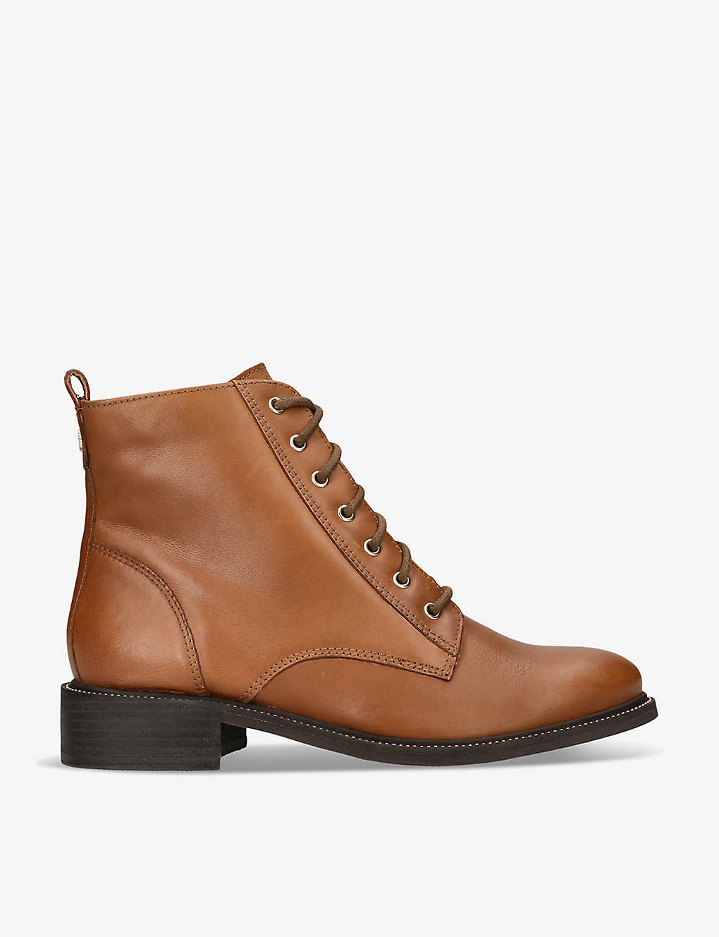 Carvela Womens Tan Spike Lace-up Leather Ankle Boots