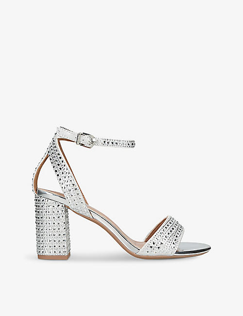 CARVELA: Kianni crystal-embellished heeled woven sandals