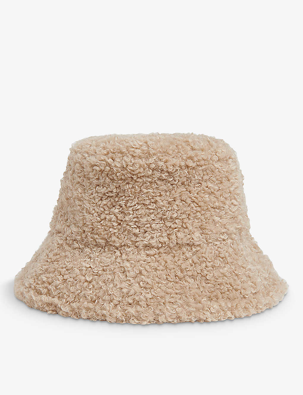 Whistles Womens Cream Wide-brim Borg Bucket Hat