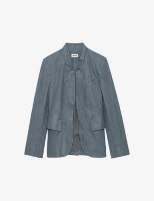 ZADIG&VOLTAIRE: Verys crinkled-texture leather blazer